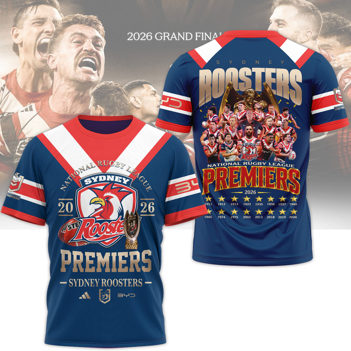 Sydney Roosters Premiers 2026 Jersey Roosters Merch Rugby League Outfit Gift For Rugby Lovers - Foxy23shop