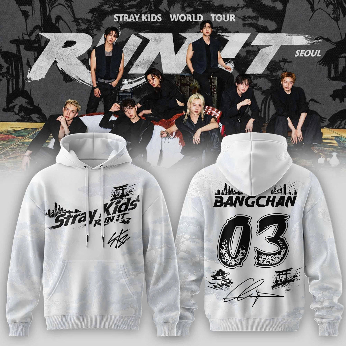 Stray Kids Merch Run It World Tour 2026 Hoodie Stray Kids Hooded Sweatshirt Gifts For Stay - Foxy23shop