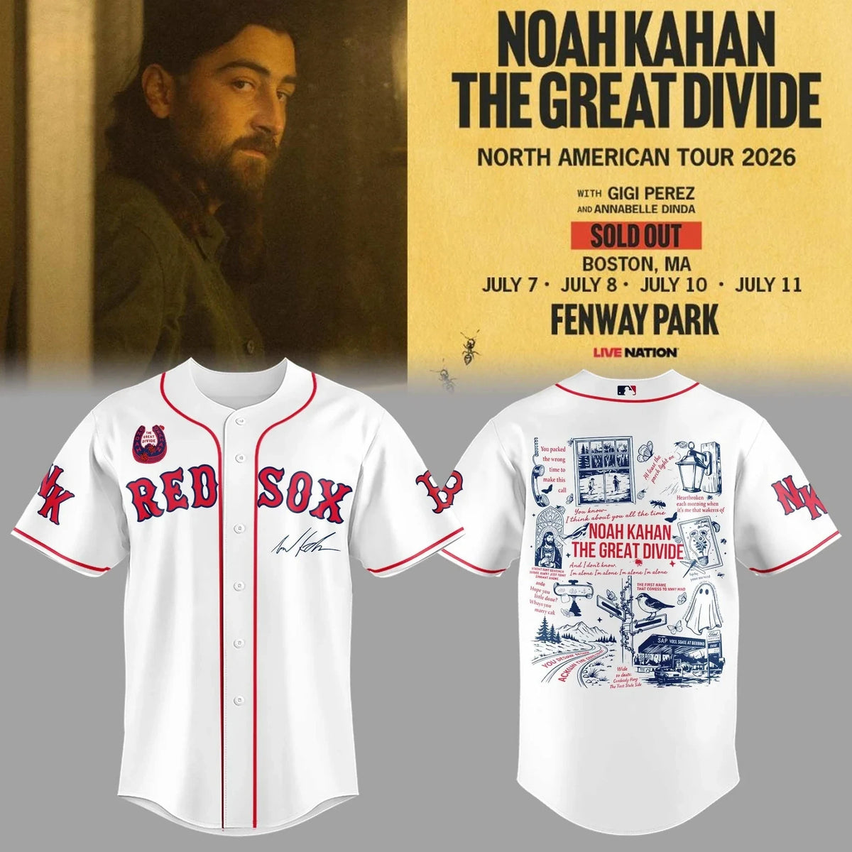 The Great Divide Tour At Fenway Park Boston Jersey Shirt MLB Merch Gift For Lovers - Foxy23shop