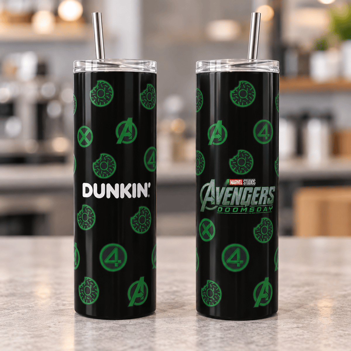 Dunkin x Marvel Studios Avengers Doomsday Tumbler Dunkin Donuts Coffee Tumbler Gift Ideas - Foxy23shop