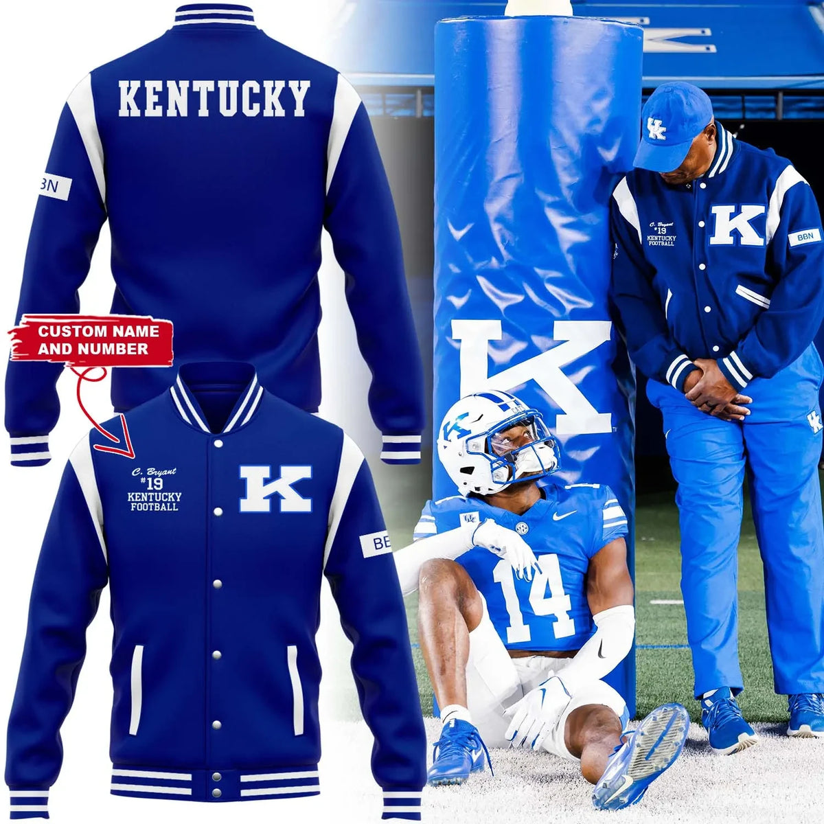 Personalized Kentucky Wildcats Football Jacket Kentucky Wildcats Apparel Presents For Basketball Lovers - Foxy23shop