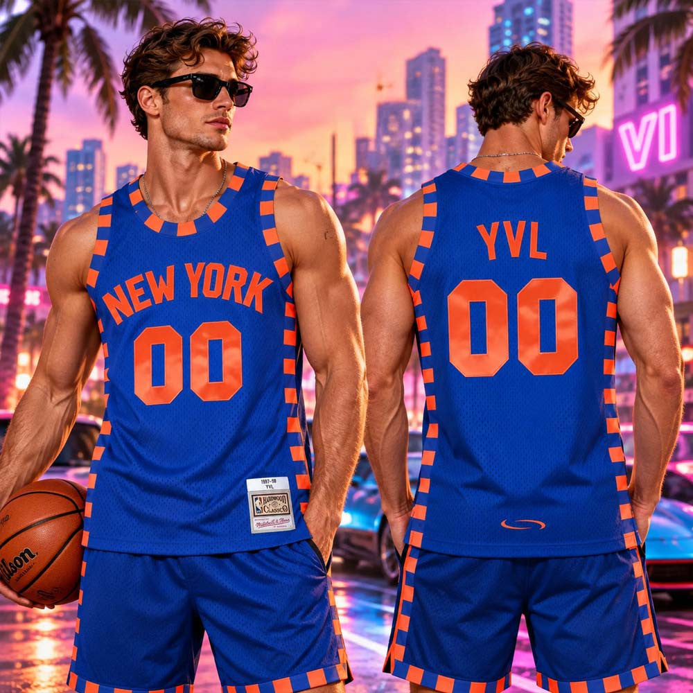 Custom Playboi Carti X Mitchell Ness Merch NBA 2005 06 New York Knicks Jersey Gifts For Basketball Lover - Foxy23shop