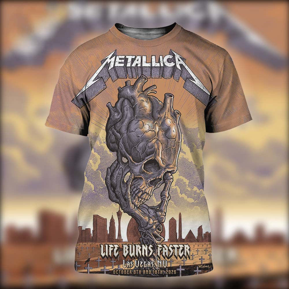 Metallica Las Vegas NV Concert Poster T-Shirt Metallica Merch Presents For Rock Lovers - Foxy23shop