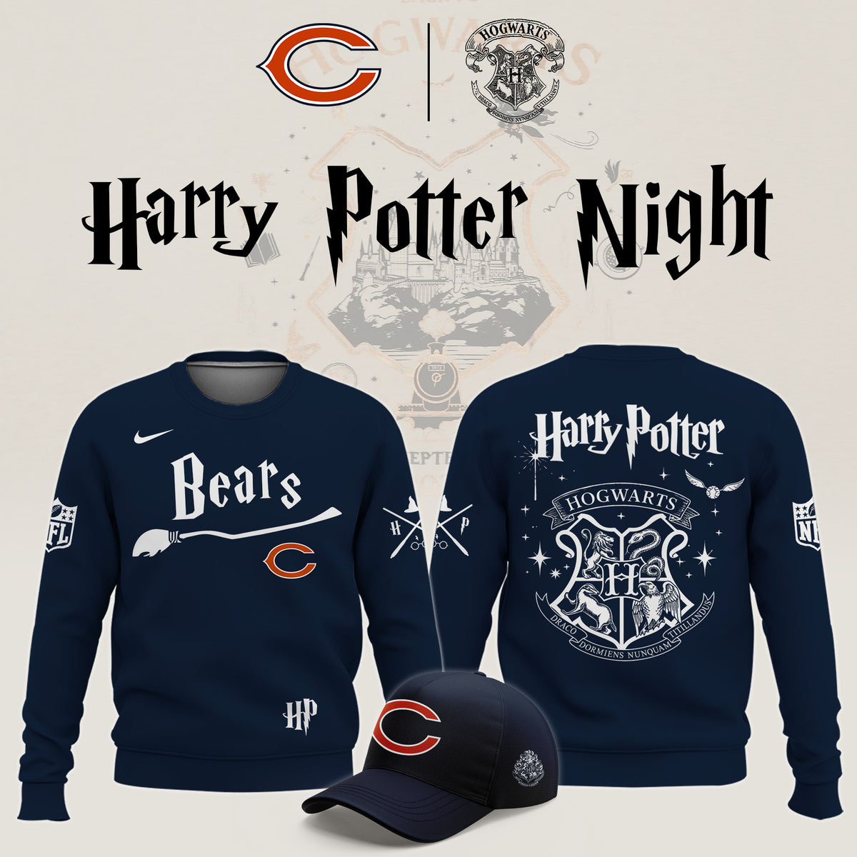 Chicago Bears x Harry Potter Night Commemorative Sweatshirt Chicago Bears Clothing Gifts For Fans - Foxy23shop