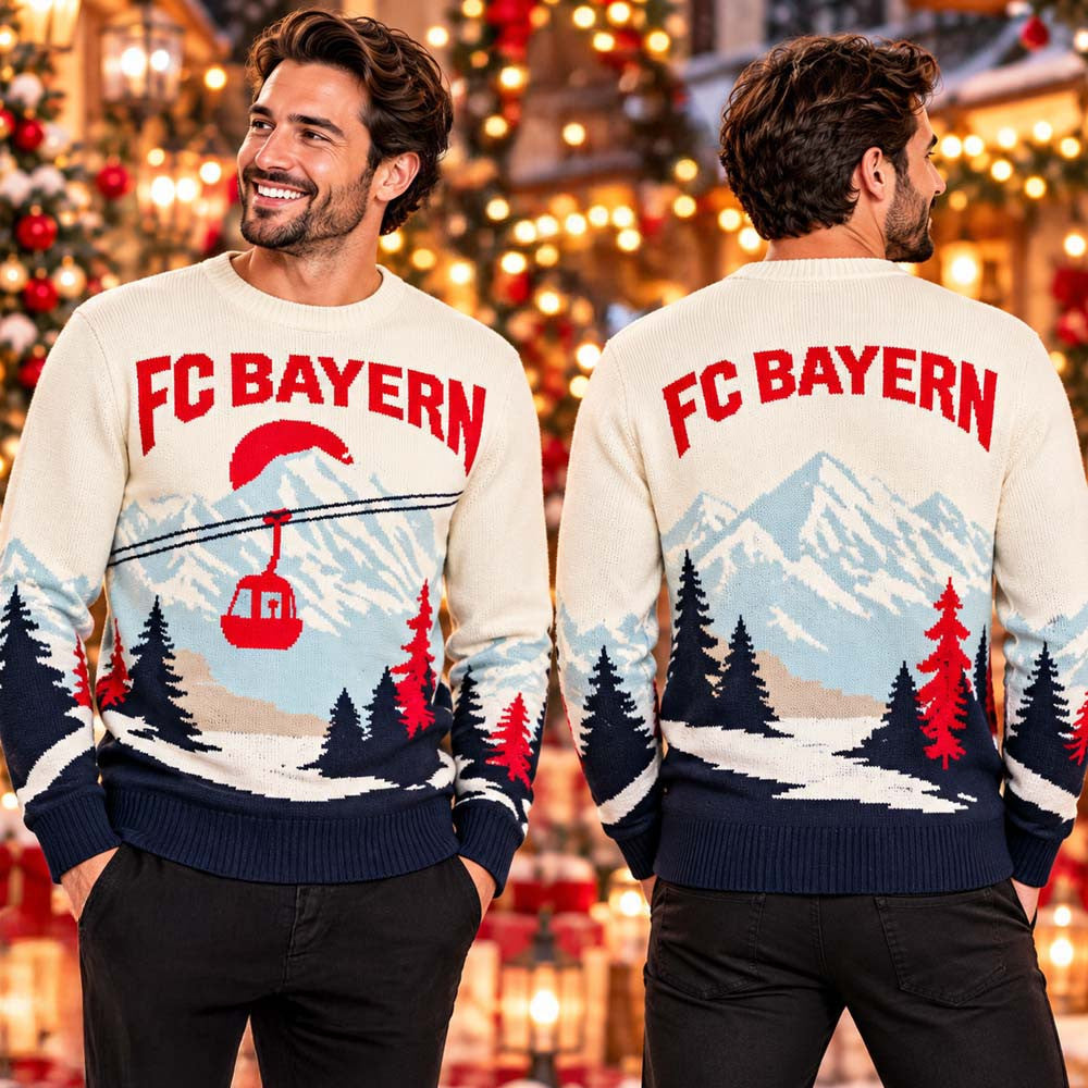 FC Bayern Munchen Winter Landscape Christmas Ugly Sweater Bayern Munchen Xmas Clothing Gifts For Fans - Foxy23shop