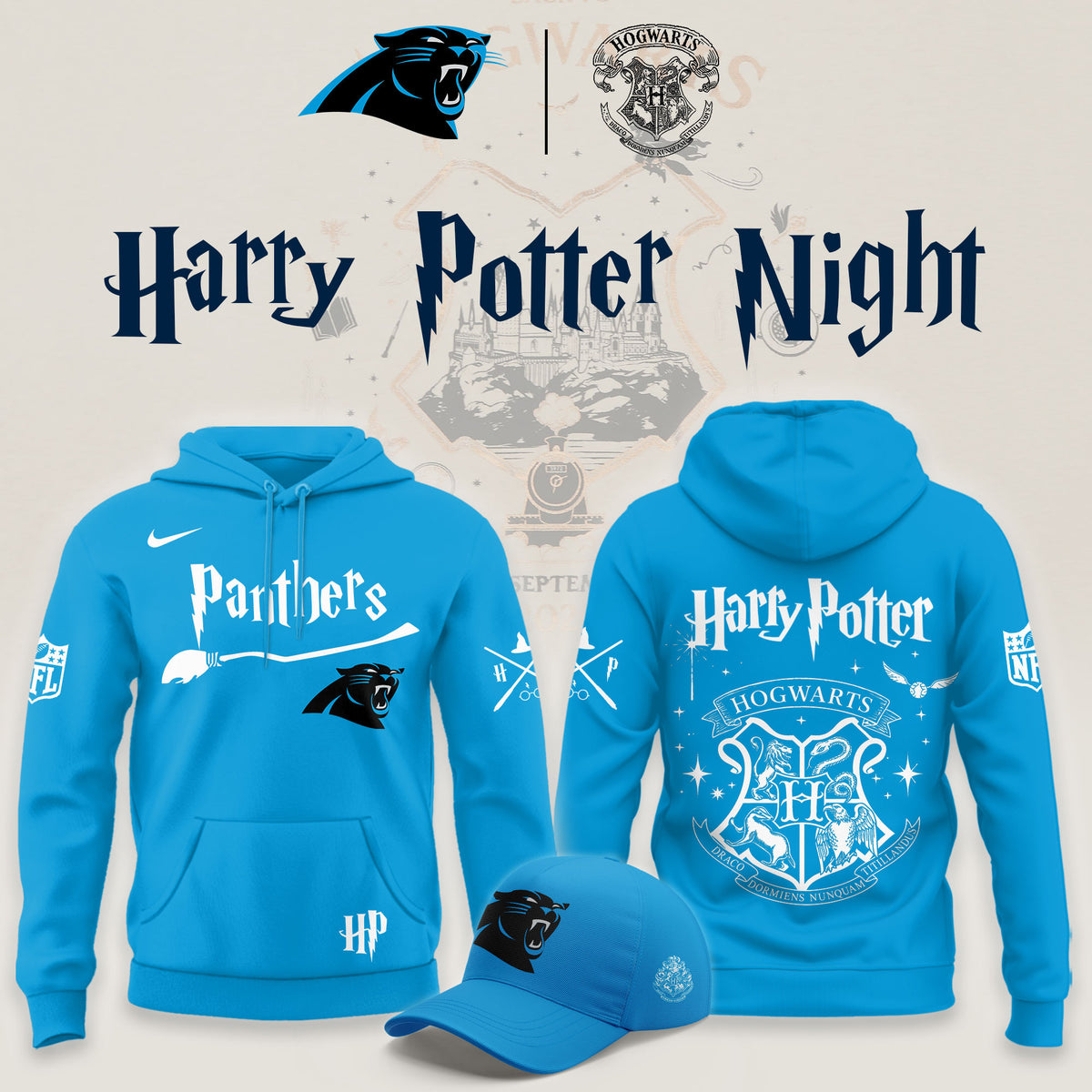 Carolina Panthers x Harry Potter Night Hoodie Carolina Panthers Merch Fan Gear - Foxy23shop