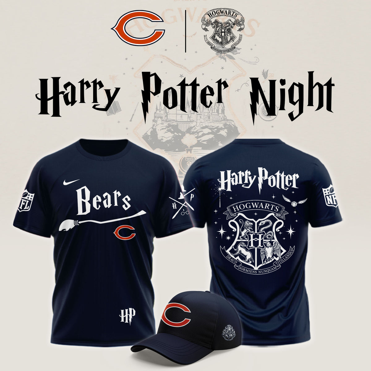 Chicago Bears X Harry Potter Night 2026 T-Shirt 2026 Bears Apparel Presents For Fans - Foxy23shop