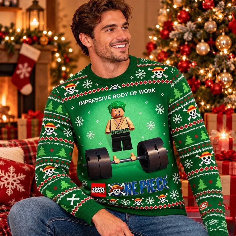 Lego One Piece Zoro Gym Christmas Ugly Sweater One Piece Xmas Clothing Gift For Boyfriend - Foxy23shop