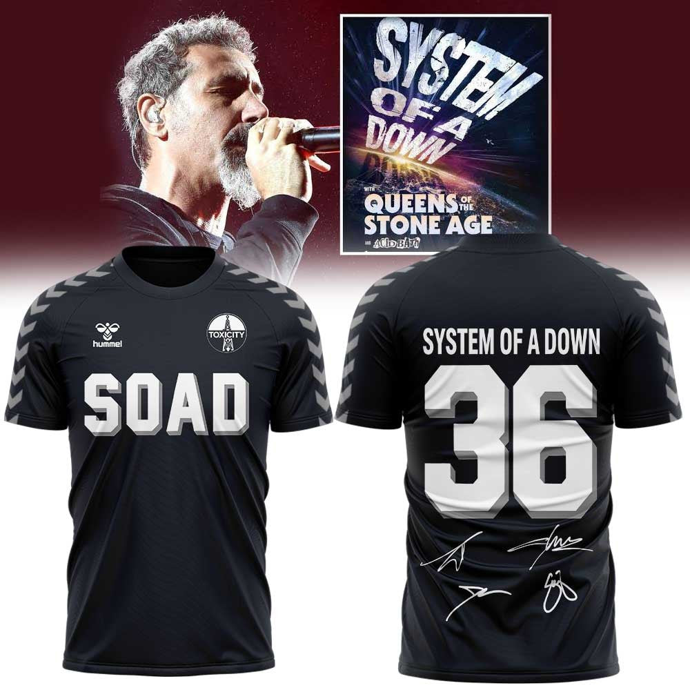 System Of A Down Merch European Tour 2026 Signed T-Shirt Cool Gifts For Metalheads - Foxy23shop