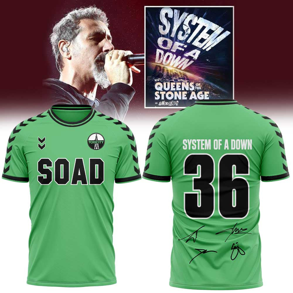 System Of A Down X Olympiastadion Merch European Tour 2026 Signed T-Shirt Presents For Fans - Foxy23shop
