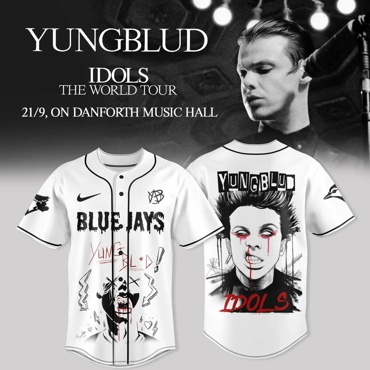 Toronto Blue Jays X Yungblud Merch Idols World Tour 2026 Jersey Best Gifts For Yungblud Fans - Foxy23shop