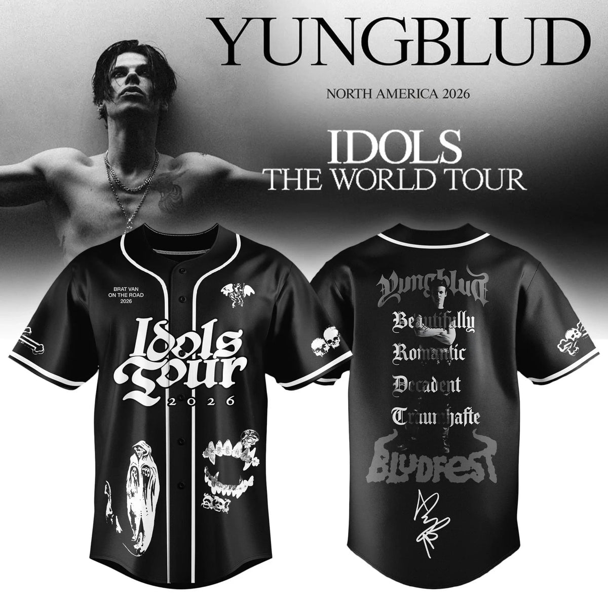Yungblud Merch Idols World Tour 2026 Signature Jersey Cool Gifts For Music Lover - Foxy23shop