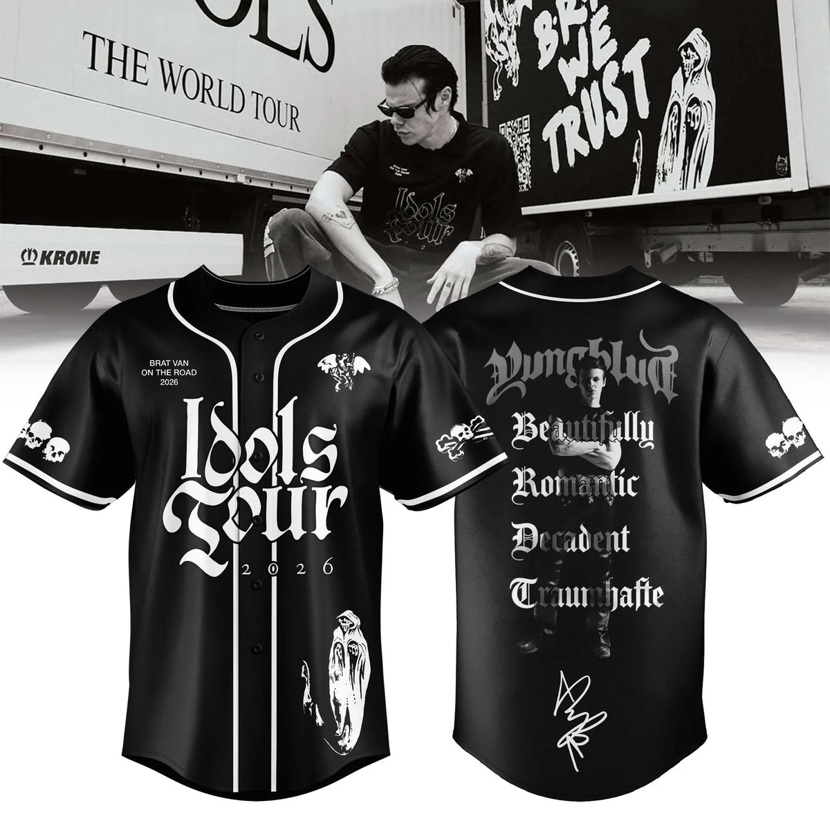 Yungblud Merch Idols World Tour 2026 Signed Jersey Cool Gifts For Black Hearts Club - Foxy23shop