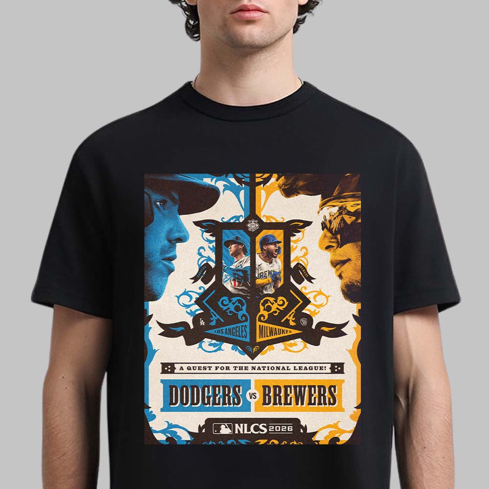 MLB Los Angeles Dodgers Vs Milwaukee Brewers NLCS 2026 Matchup T-Shirt Gifts For Baseball Lovers - Foxy23shop