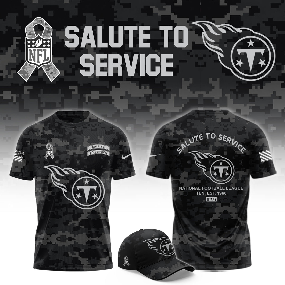 Tennessee Titans 2026 Football Salute To Service Shirt 2026 Titans Apparel Fan Gear - Foxy23shop