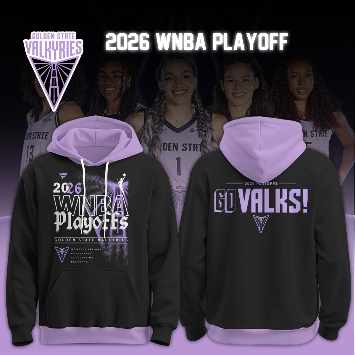 Golden State Valkyries 2026 WNBA Playoff Hoodie Golden State Valkyries Gear Basketball Lover Gifts - Foxy23shop