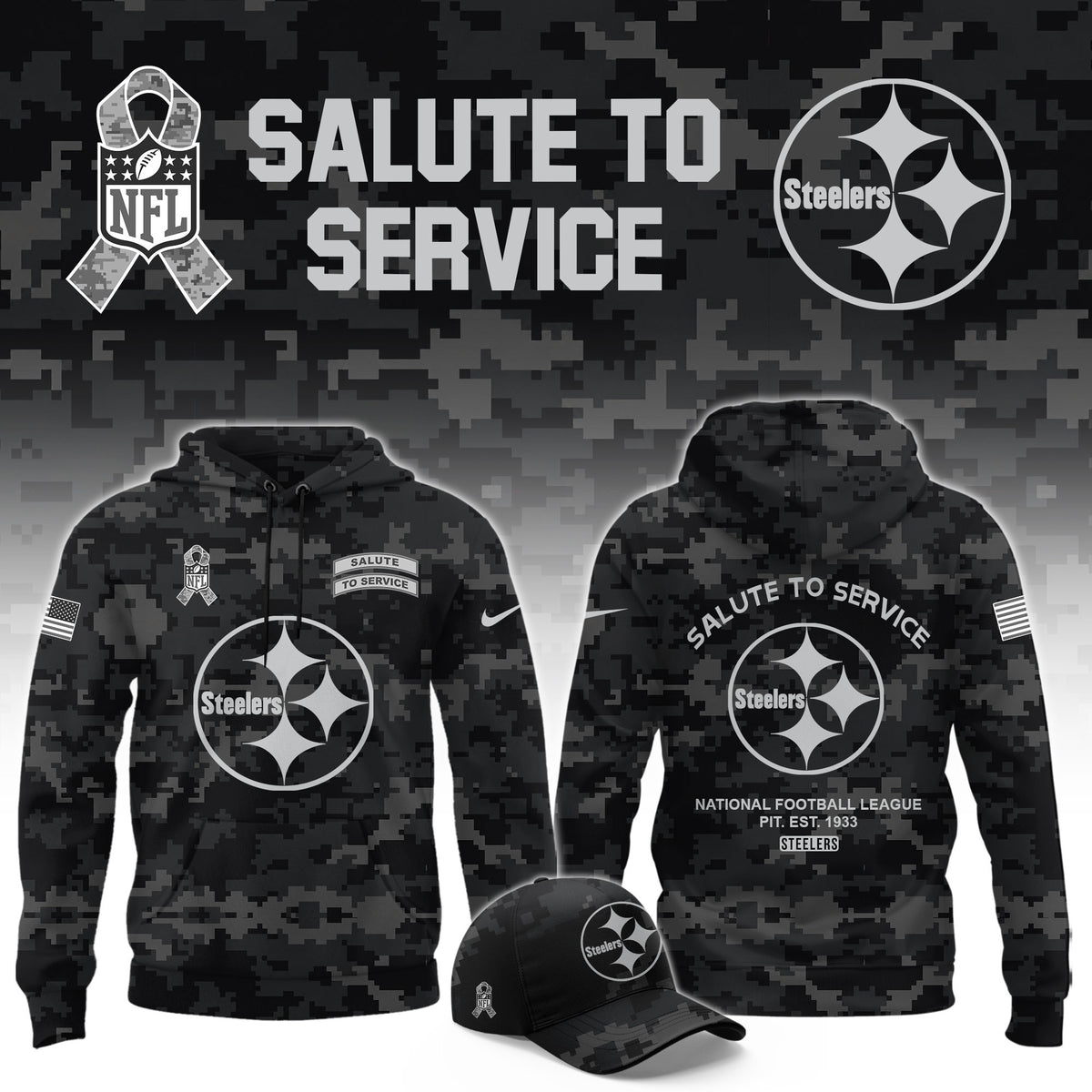 Pittsburgh Steelers Salute To Service Football Hoodie 2026 Steelers Apparel Best Fan Gifts - Foxy23shop