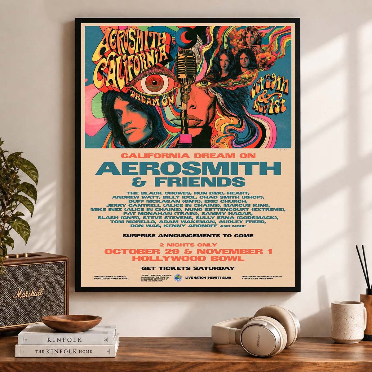 California Dream On Aerosmith And Friends 2 Nights Concert Poster Music Fest Poster Gifts For Fans - Foxy23shop