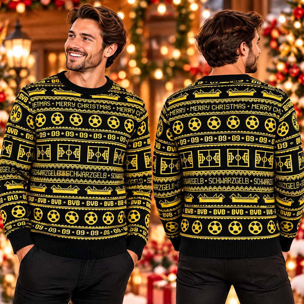 Borussia Dortmund BVB 09 Merry Christmas Ugly Sweater Borussia Dortmund Xmas Apparel Fan Gifts - Foxy23shop