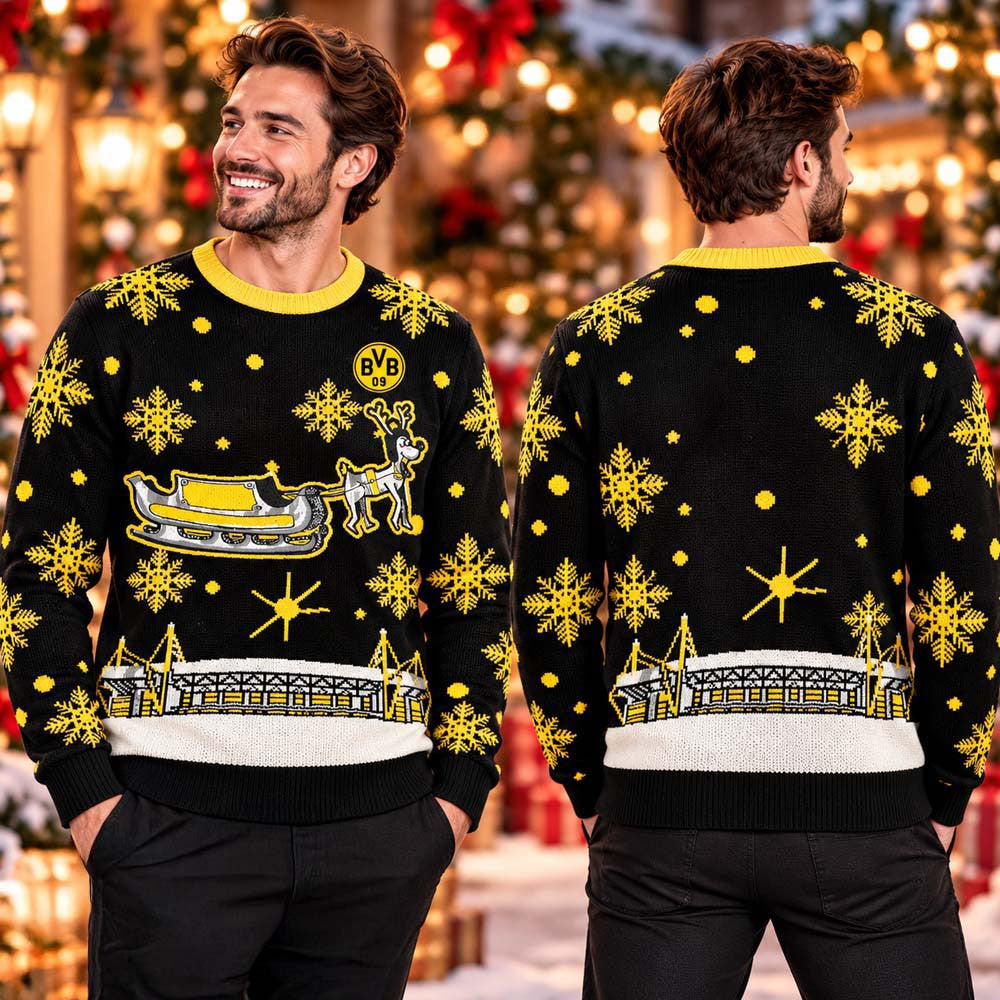 Borussia Dortmund BVB 09 Ugly Christmas Sweater Borussia Dortmund Xmas Clothing - Foxy23shop