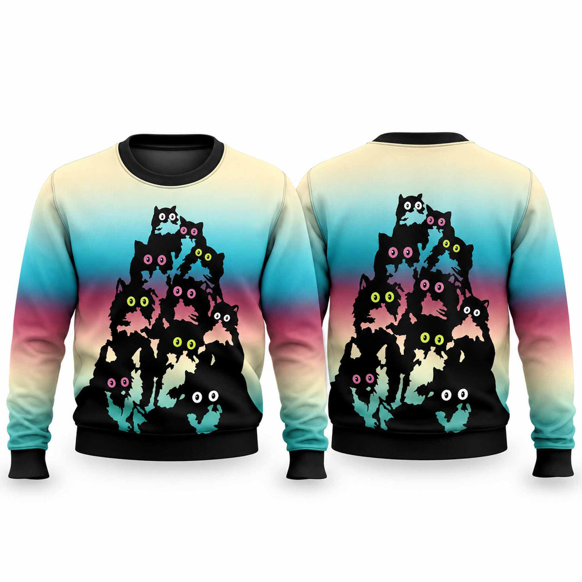 Christmas Lovely Black Cat Ugly Sweater Christmas Merch Xmas Gifts For Cat Owners - Foxy23shop