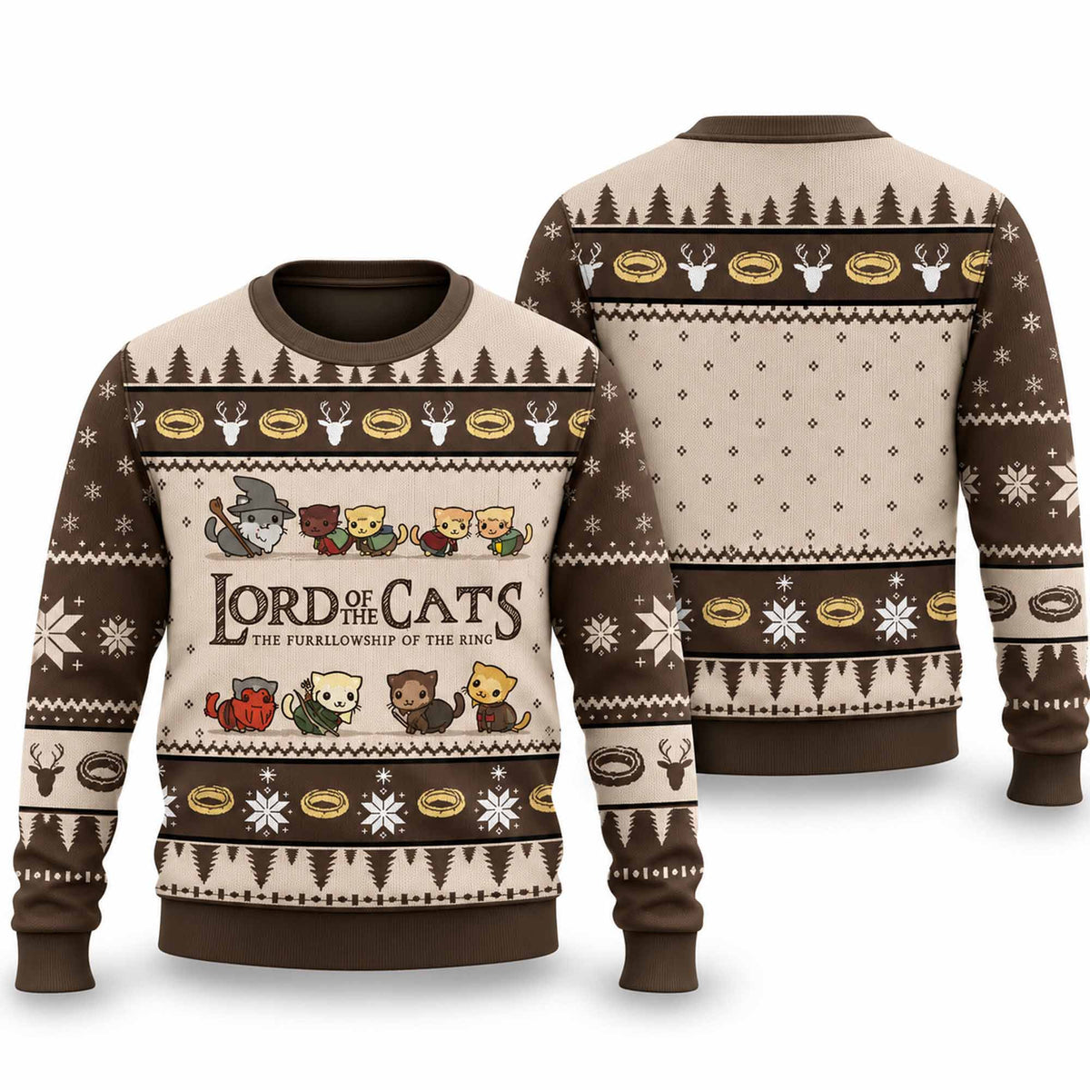Christmas Lord Of The Cats Ugly Sweater Funny Xmas Clothing Cat Lover Gift Ideas - Foxy23shop