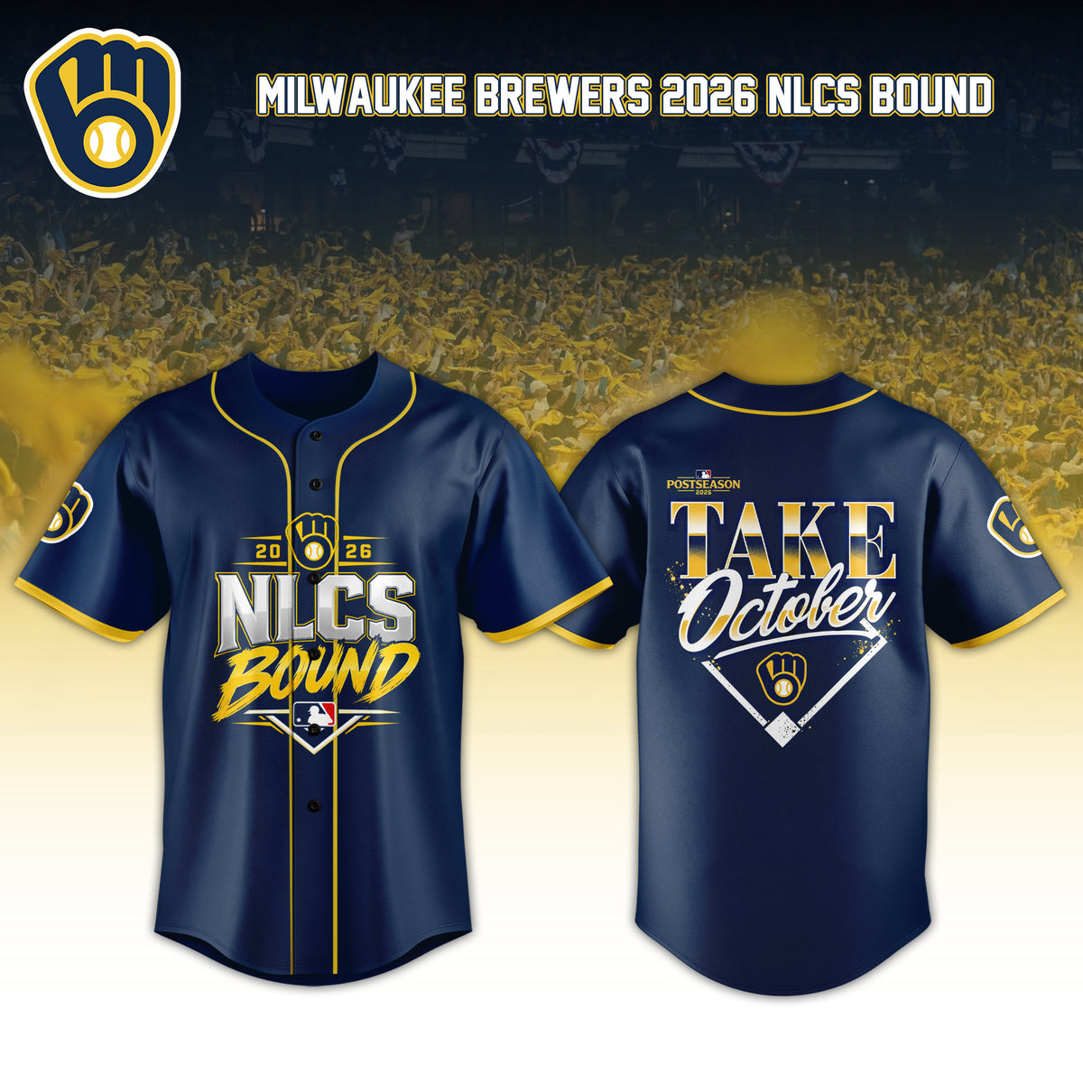 Milwaukee Brewers 2026 NLCS Bound Jersey Milwaukee Brewers Merch Baseball Fan Gear - Foxy23shop