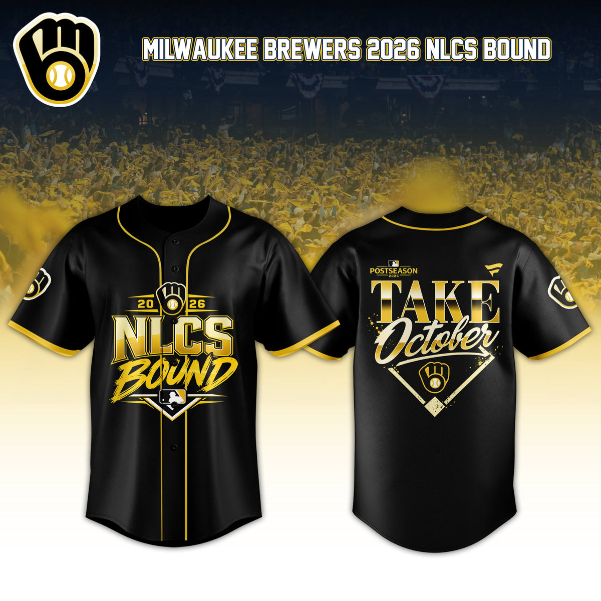 Milwaukee Brewers 2026 NLCS Bound Jersey Milwaukee Brewers Merch Fan Gear - Foxy23shop