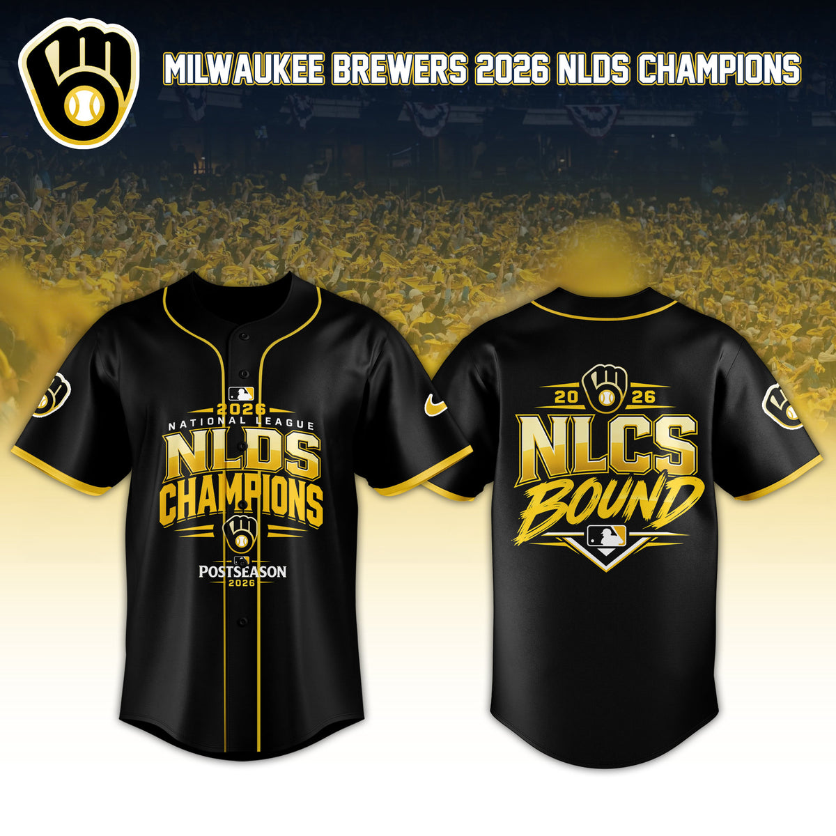 Milwaukee Brewers 2026 NLDS Champions Jersey Milwaukee Brewers Merch Baseball Fan Gear - Foxy23shop