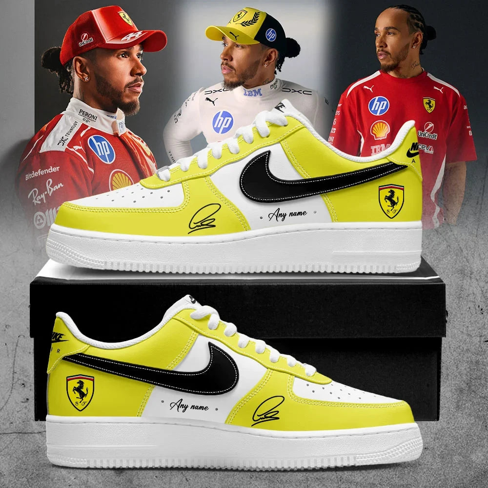 Custom Lewis Hamilton Sneaker Scuderia Ferrari Unique Gift For Racing Collectors - Foxy23shop