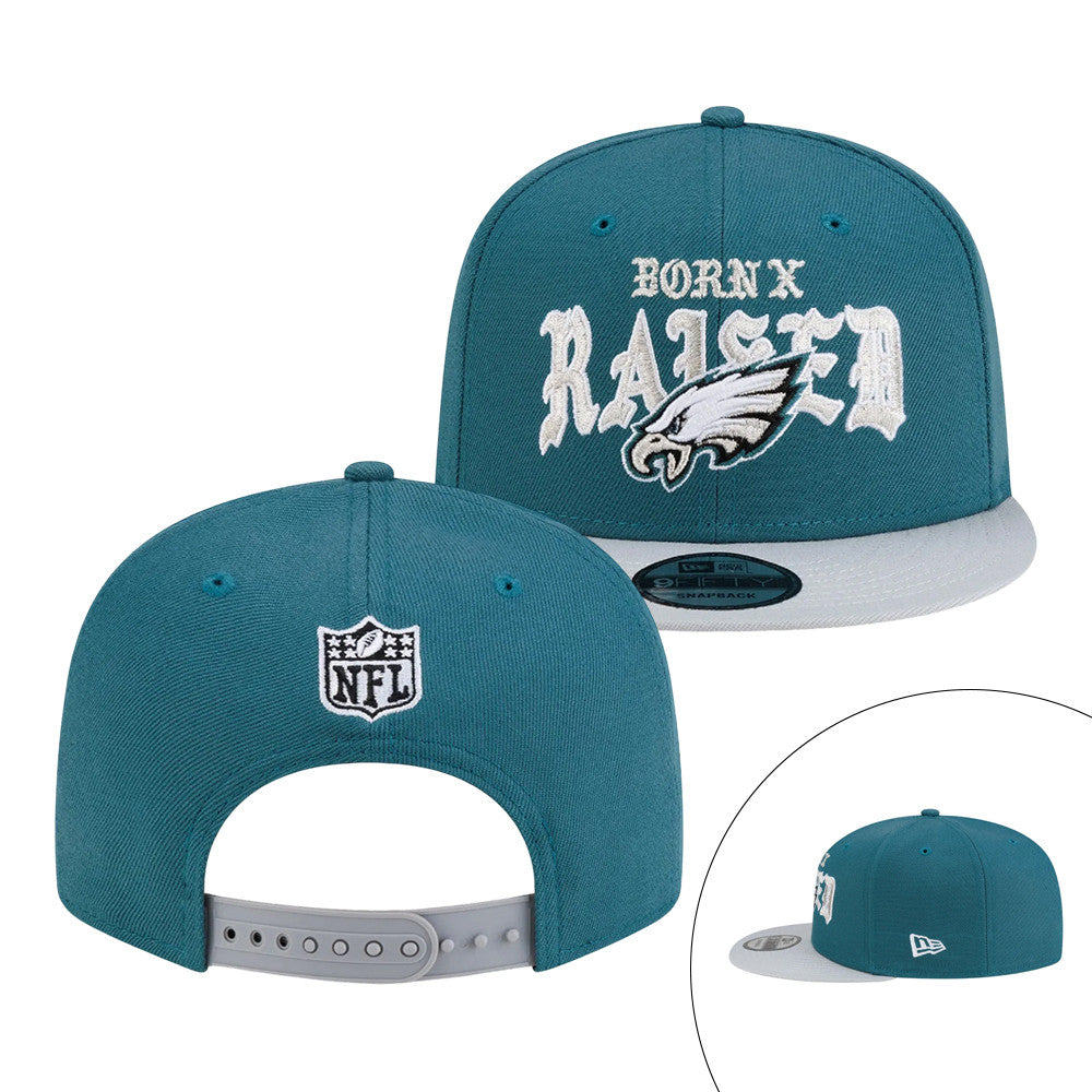 Born X Raised Eagles Old English Snapback Born X Raised Football Unique Gift For NFL Fans - Foxy23shop