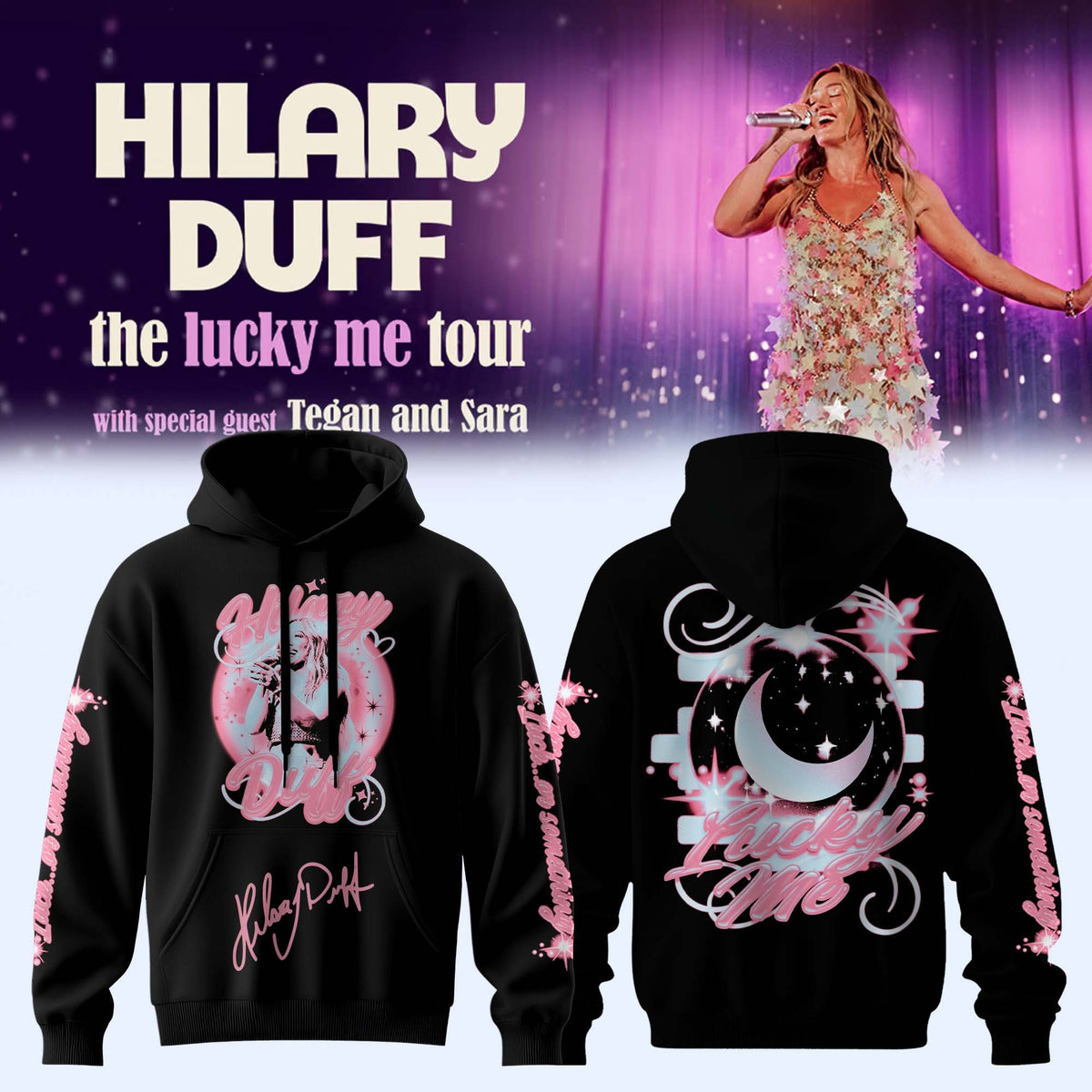 Hilary Duff Merch The Lucky Me Tour 2027 Signature Hoodie Best Duffenders - Foxy23shop