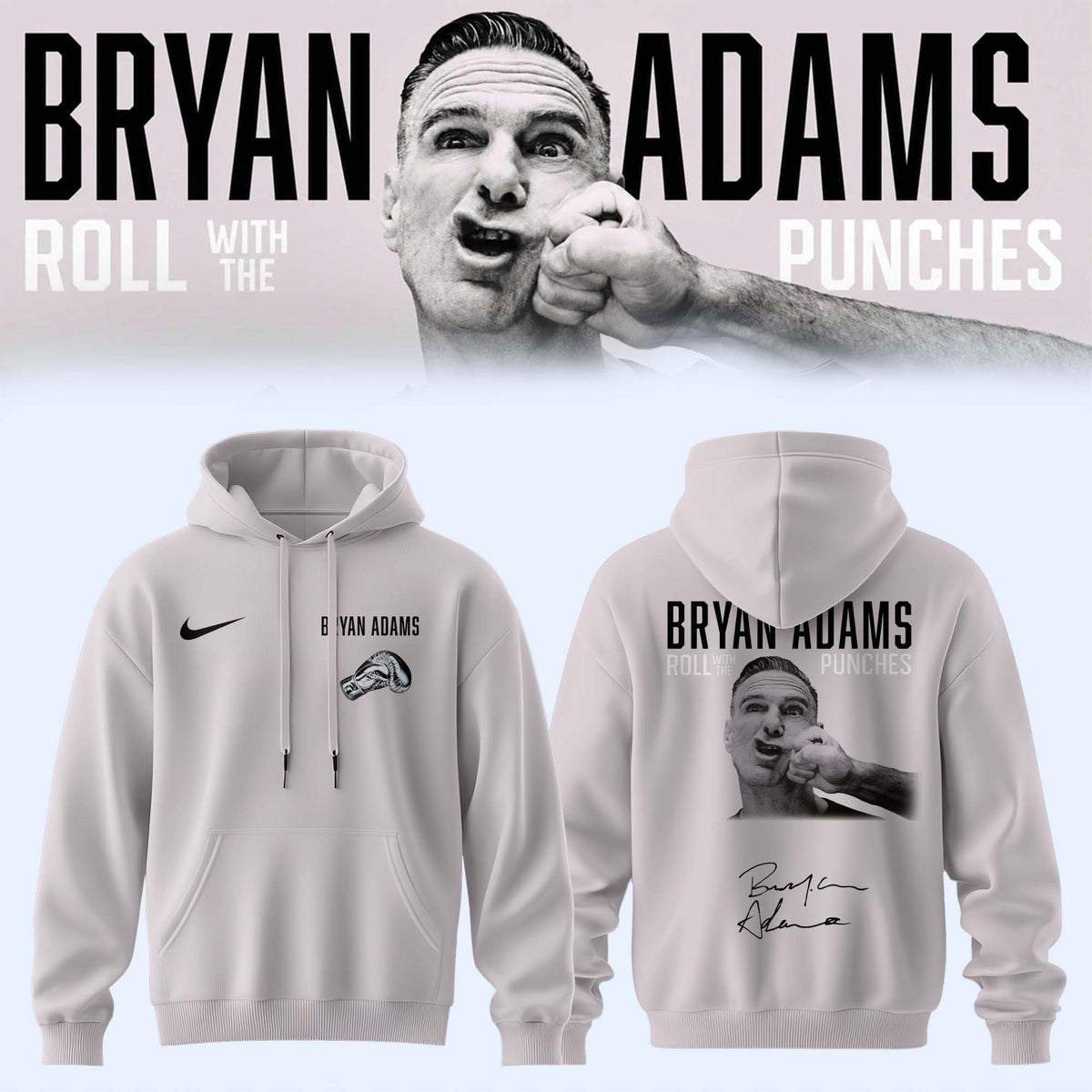 Bryan Adams Merch Roll With The Punches Tour 2026 27 Signed Hoodie Music Lover Gifts - Foxy23shop