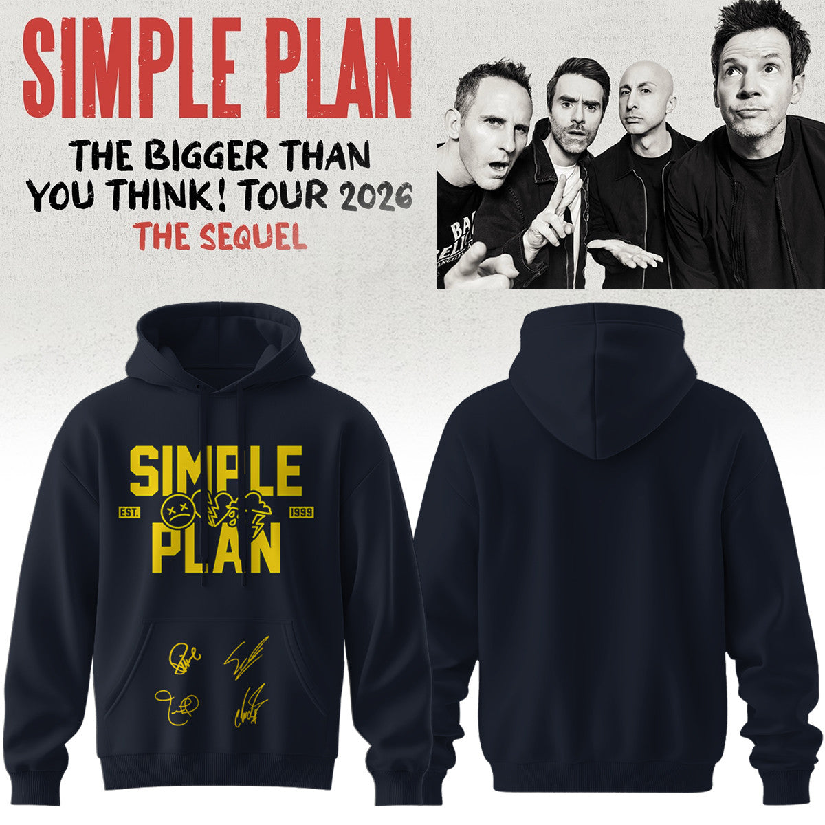 Simple Merch The Bigger Than You Think Tour 2026 Signature Hoodie Presents For Astronauts - Foxy23shop