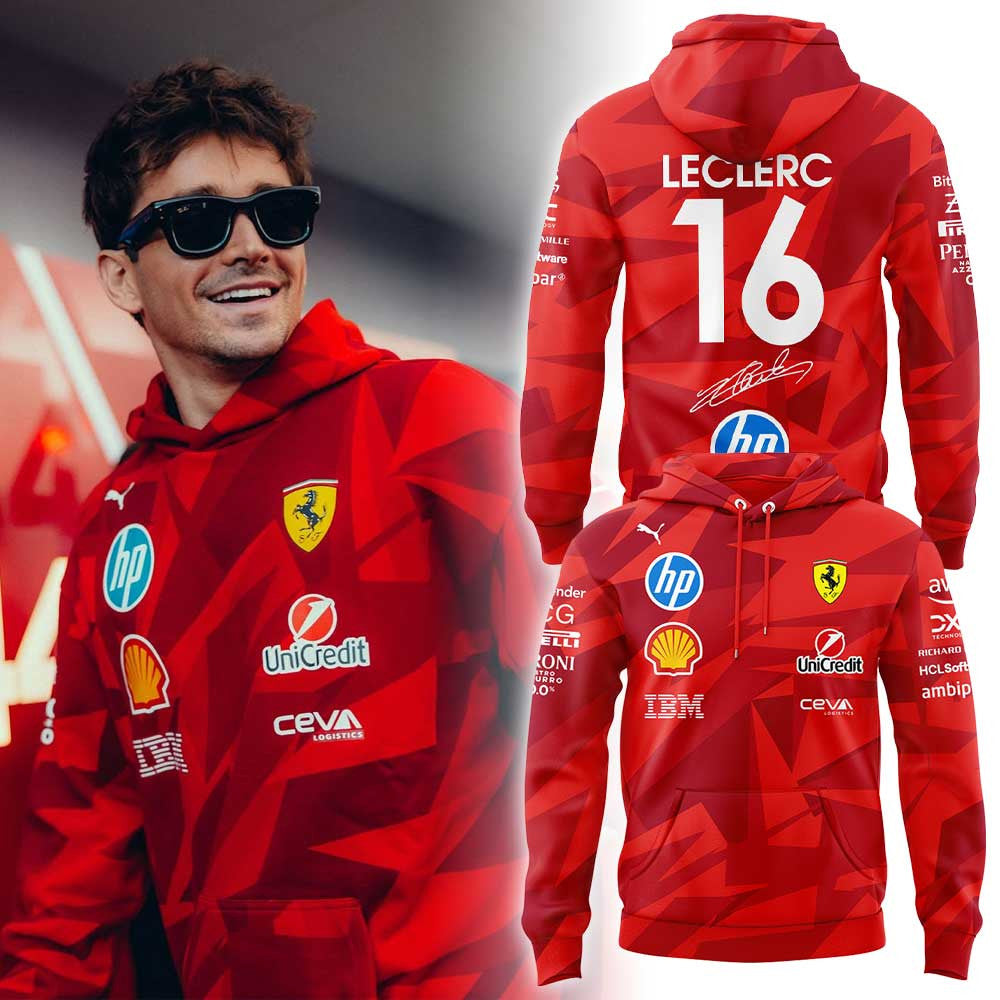 Charles Leclerc Hoodie Scuderia Ferrari Shirt Unique Gift For Motorsport Collectors - Foxy23shop