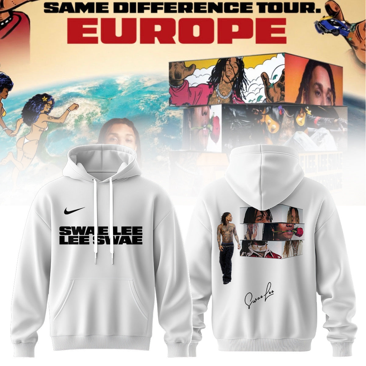 Swae Lee Merch Same Difference Tour Europe Signed Hoodie Cool Gifts For Swae Lee Fans - Foxy23shop