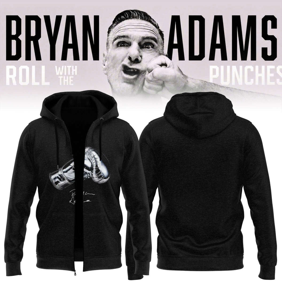 Bryan Adams Roll With The Punches Tour 2026 27 Zip Hoodie Presents For Bryan Adams Fans - Foxy23shop