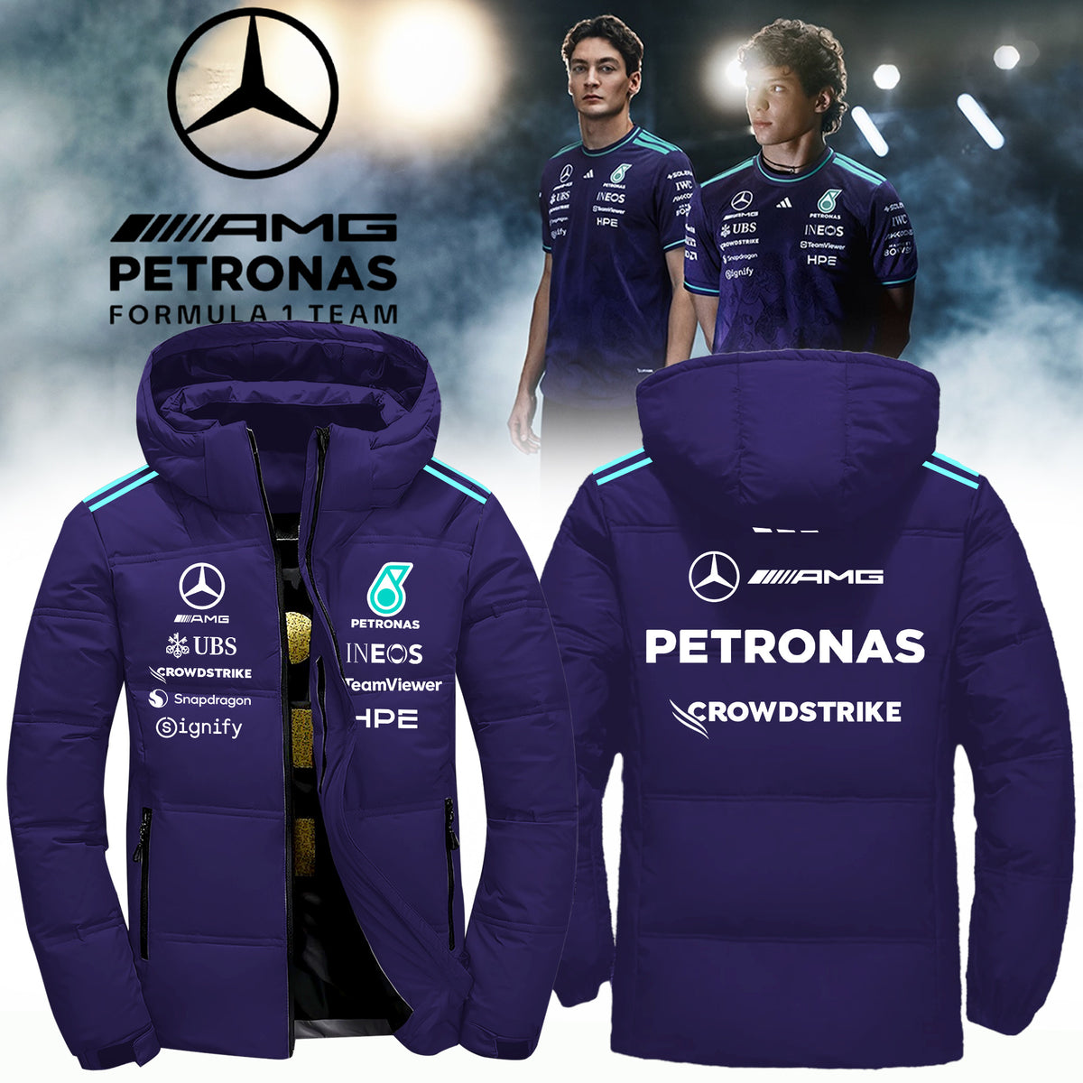 Kimi Antonelli Mercedes AMG Petronas F1 Team Zip Hoodie Best Gifts For Kimi Antonelli Fans - Foxy23shop