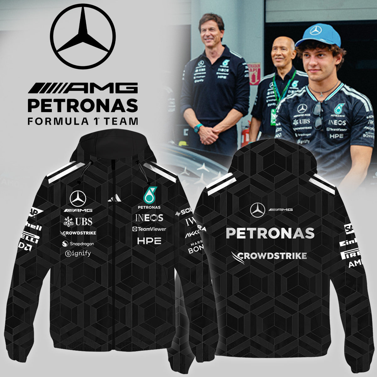 Mercedes Merch Kimi Antonelli Mercedes AMG Petronas F1 Team Jacket Present For Fans - Foxy23shop