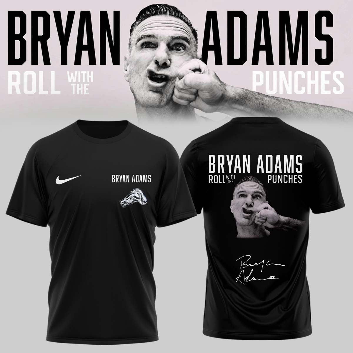 Bryan Adams Merch Roll With The Punches Tour 2026 27 Signature T-Shirt Gift For Music Buffs - Foxy23shop