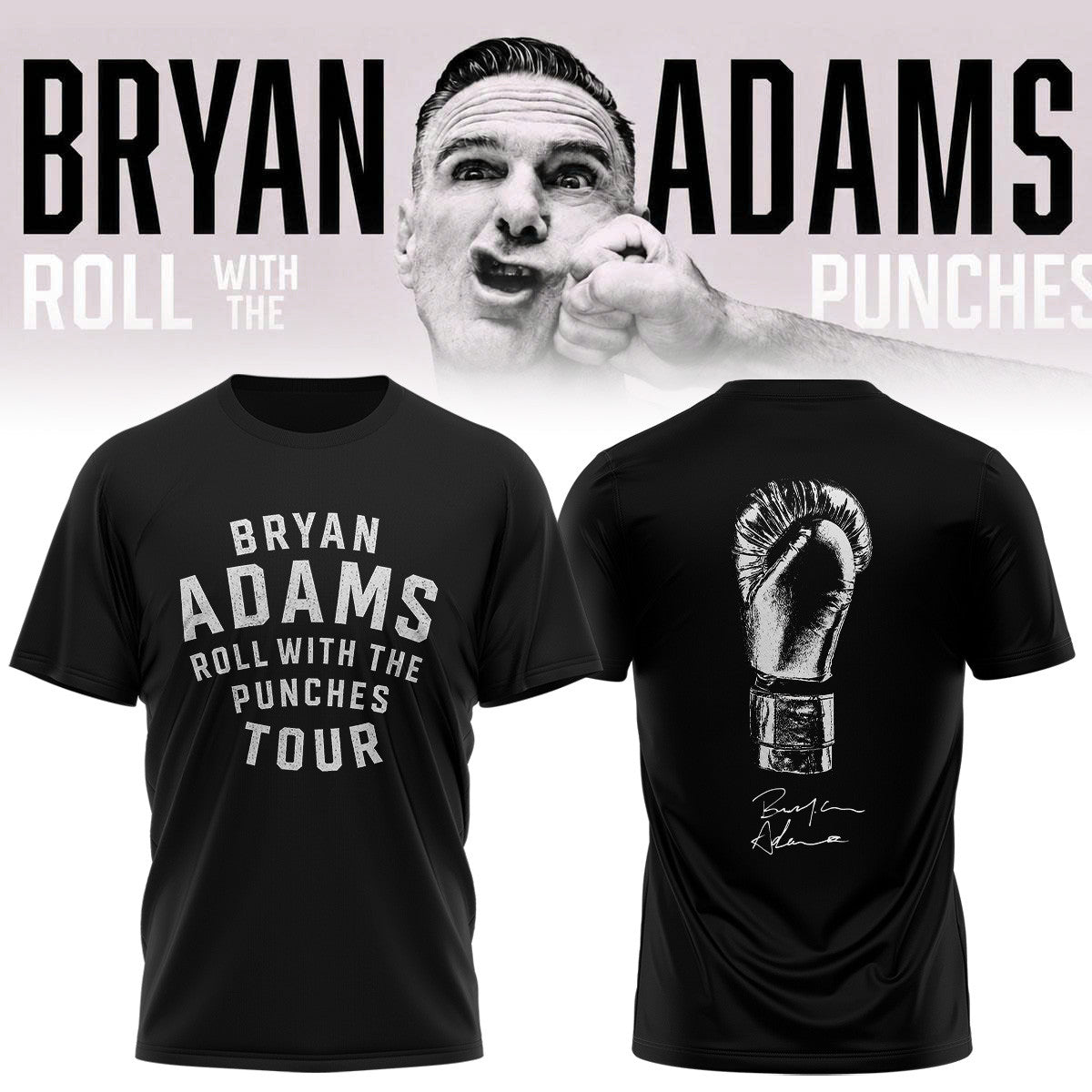 Bryan Adams Roll With The Punches Tour 2026 27 Black Shirt Bryan Adams Concert Tee Fan Gifts - Foxy23shop