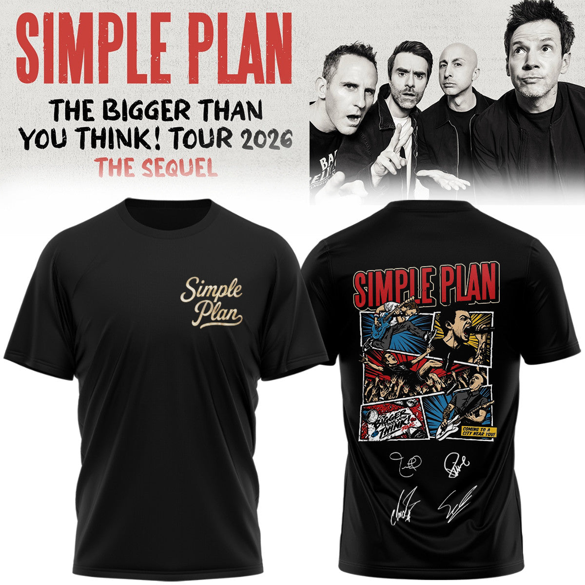 Simple Merch The Bigger Than You Think Tour 2026 Black T-Shirt Rock Lover Gifts Idea - Foxy23shop