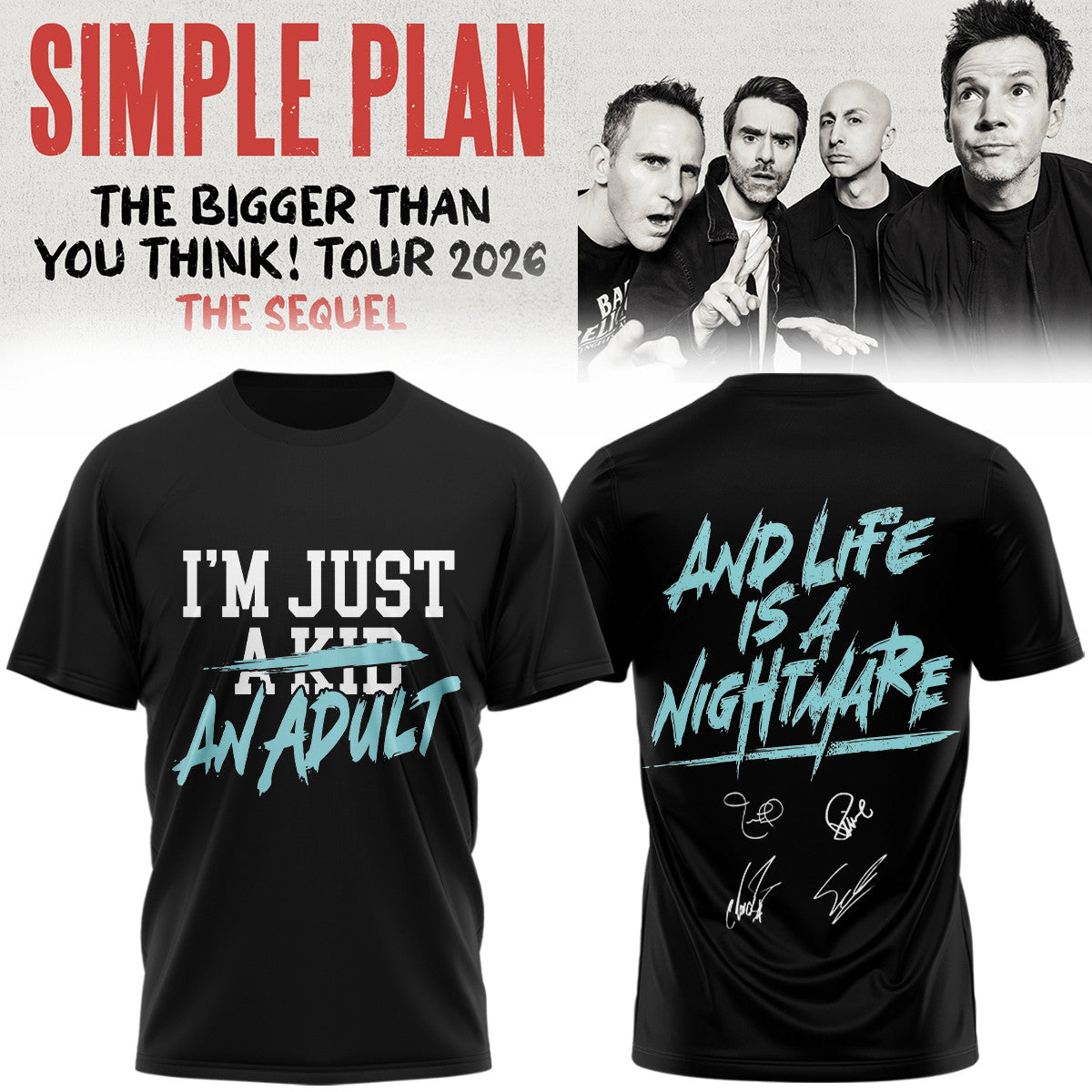 Simple Merch The Bigger Than You Think Tour 2026 Signed Shirt Gifts For Rock Lovers - Foxy23shop