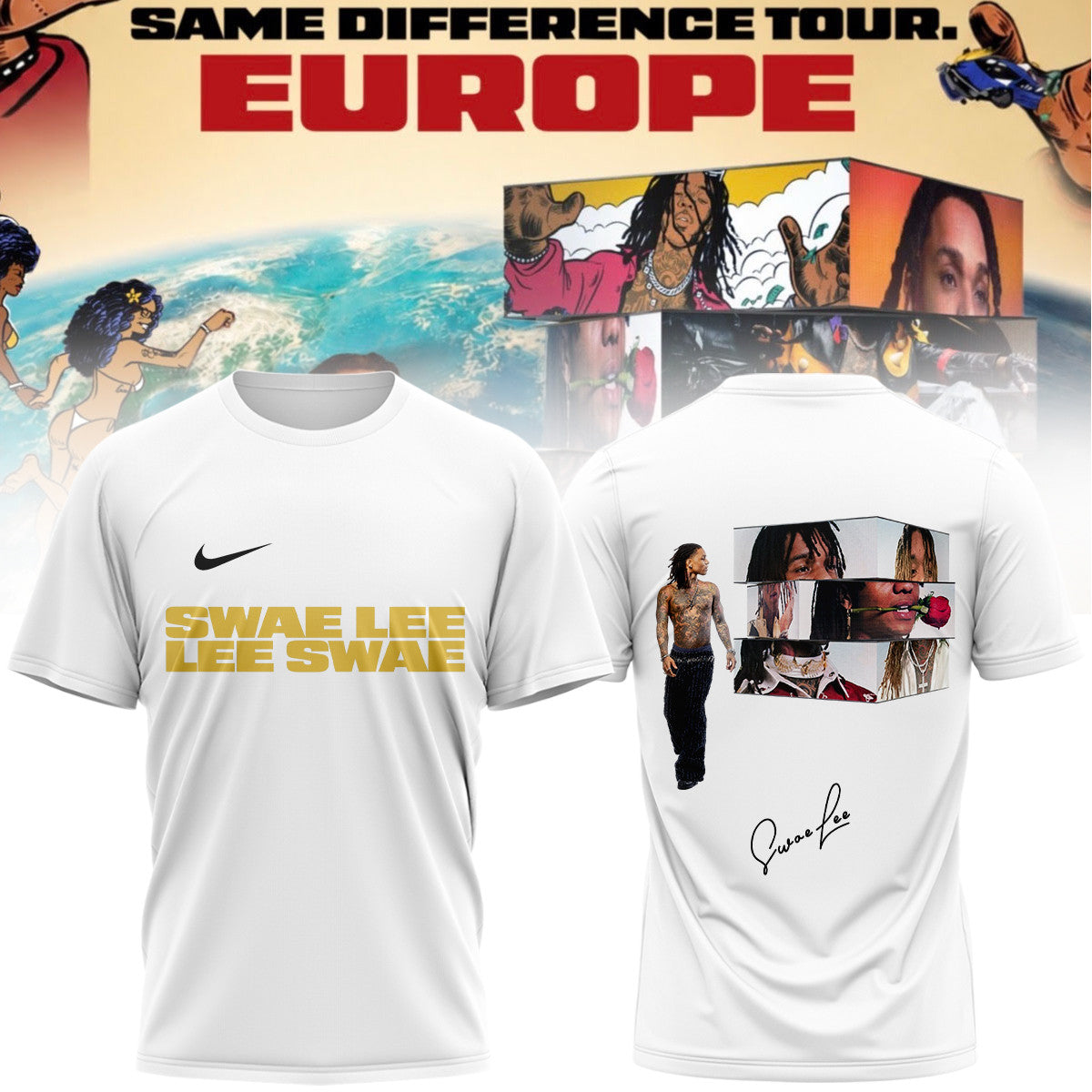 Swae Lee Merch Same Difference Tour Europe Signature T-Shirt Unique Gifts For Swae Lee Lovers - Foxy23shop