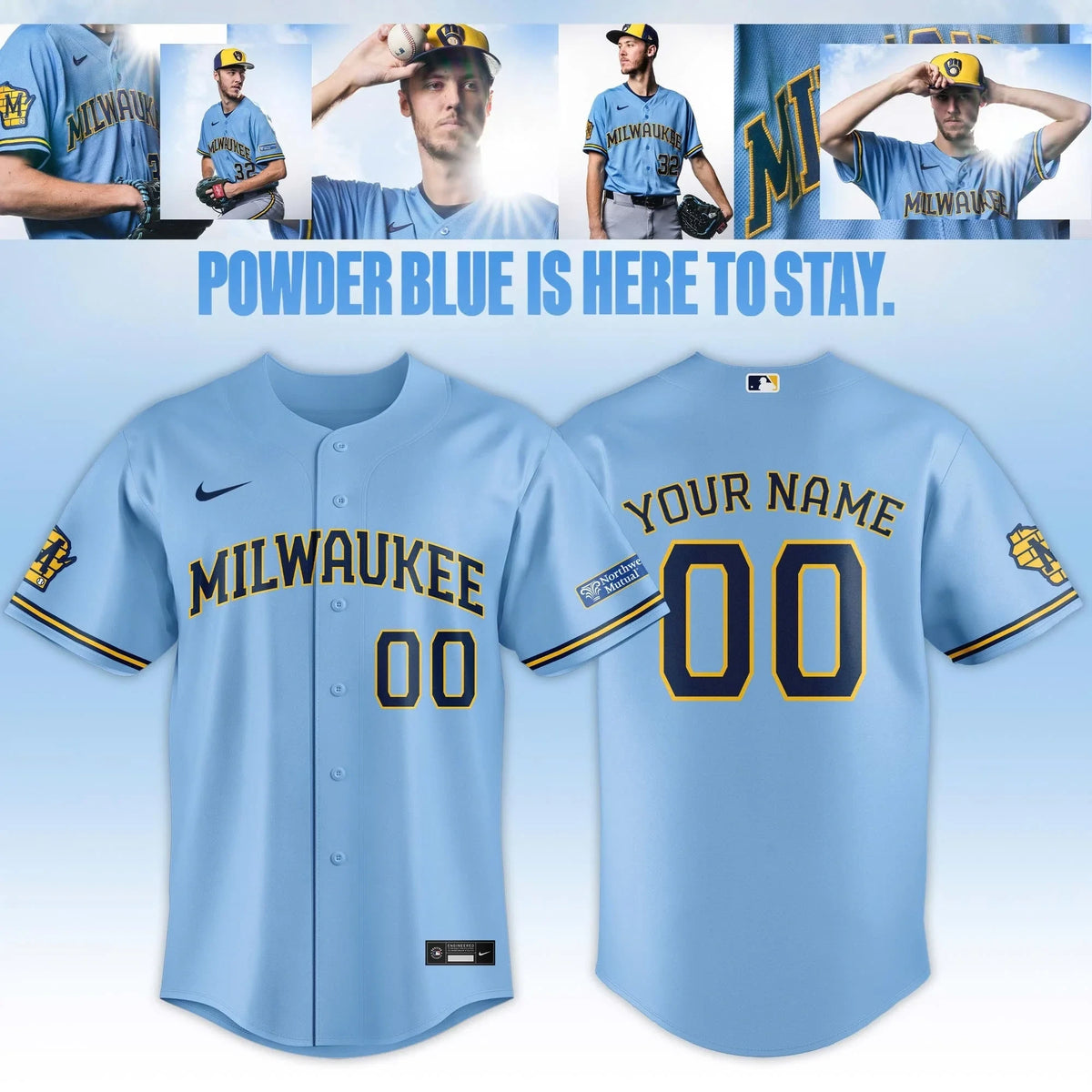 Custom Milwaukee Brewers 2026 Powder Blue Jersey Milwaukee Brewers Clothes - Foxy23shop