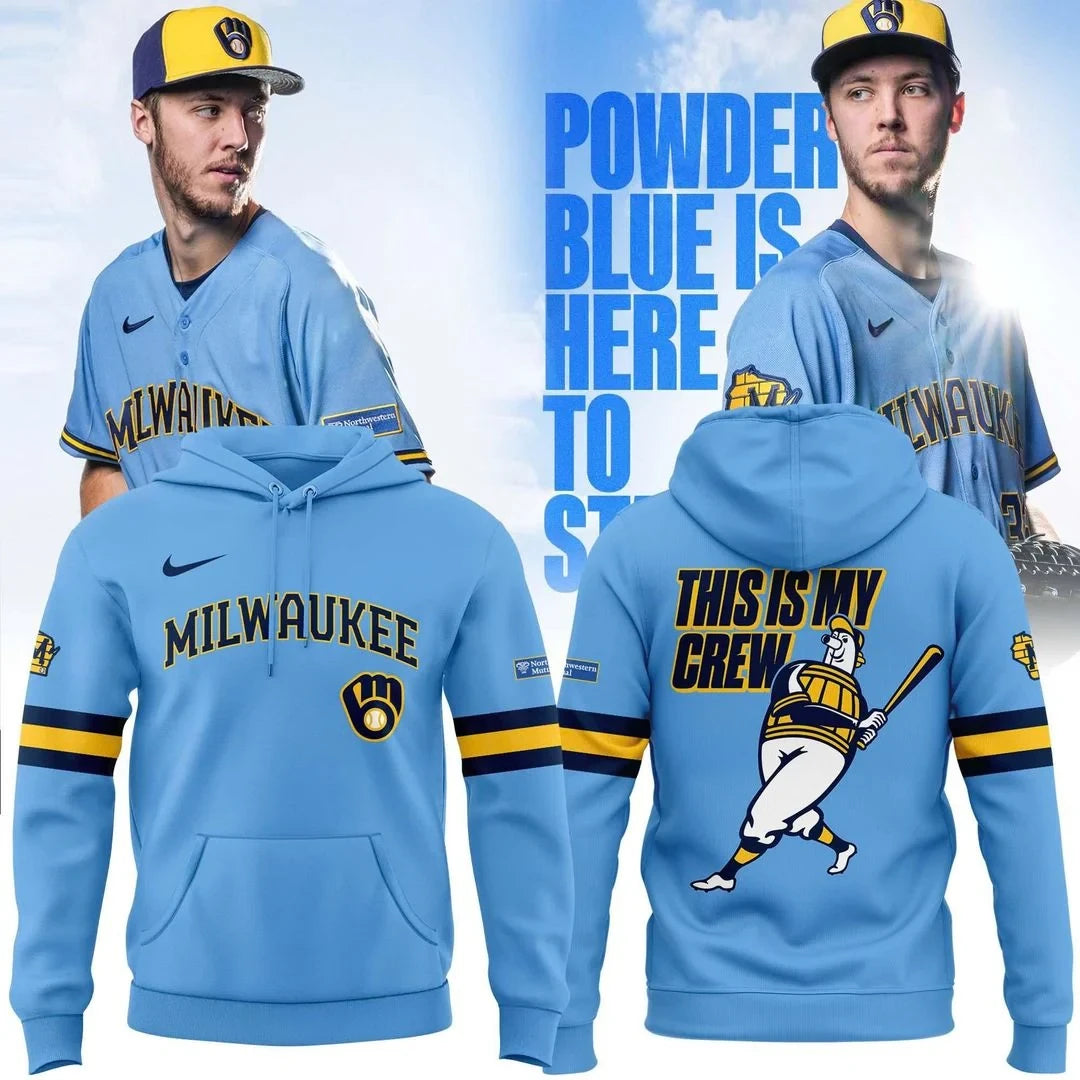Milwaukee Brewers 2026 Powder Blue Hoodie Milwaukee Brewers Apparel Fan Gifts - Foxy23shop