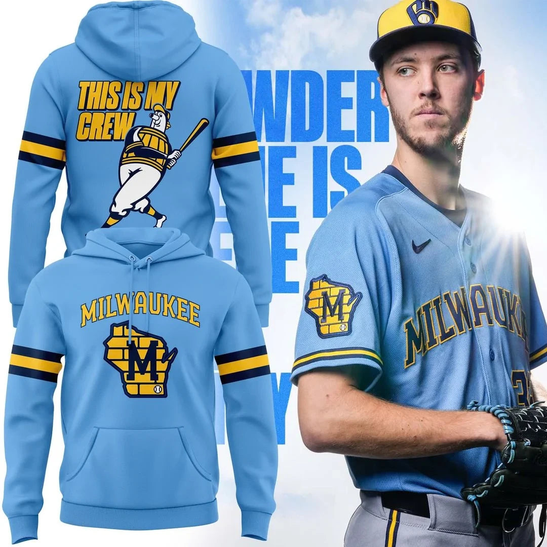 Milwaukee Brewers 2026 Powder Blue Hoodie Milwaukee Brewers Merch Fan Gear - Foxy23shop