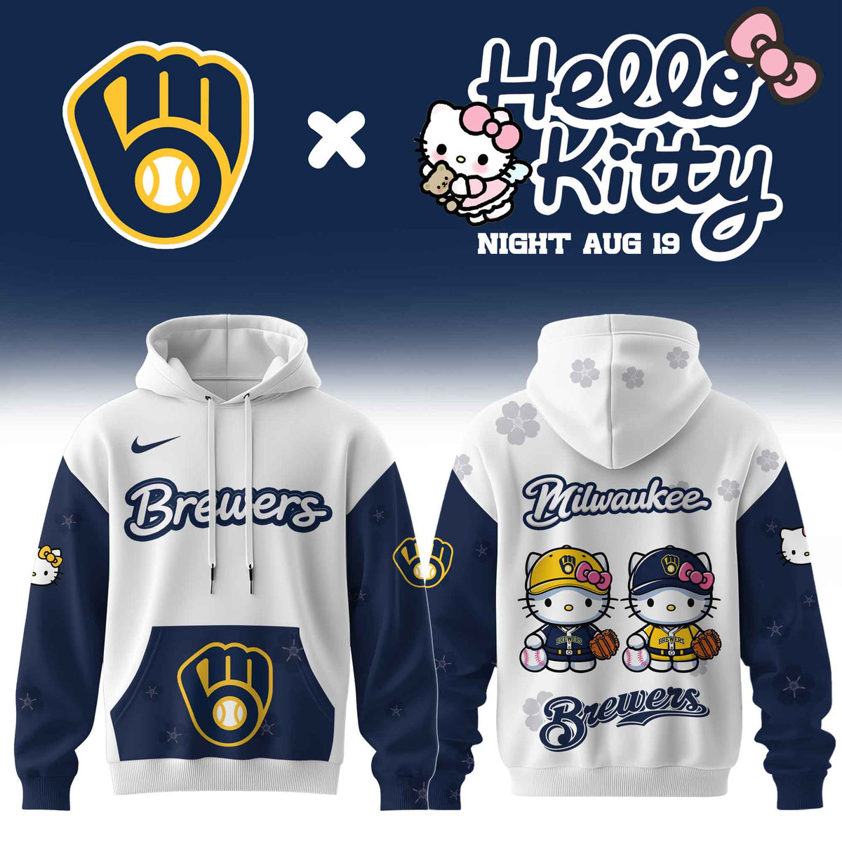 Milwaukee Brewers X Hello Kitty Night 2026 Hoodie Baseball Lover Gifts - Foxy23shop