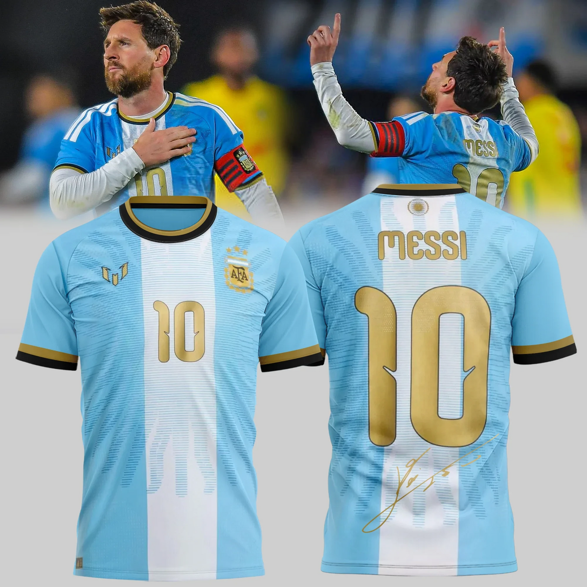 Argentina Leo Messi Legacy Signature Jersey Lionel Messi Clothes Presents For Soccer Fans - Foxy23shop