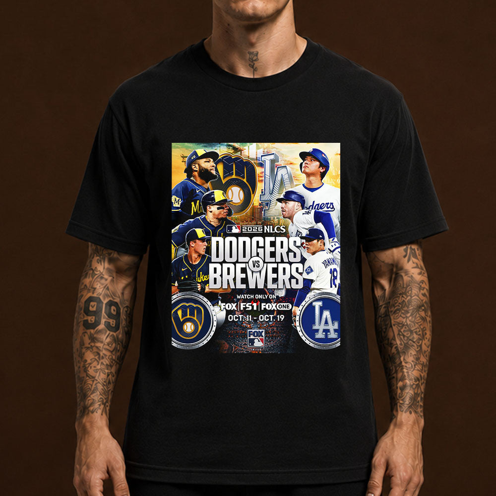 MLB Los Angeles Dodgers VS Milwaukee Brewers Rematch NLCS Shirt Baseball Lover Gifts - Foxy23shop